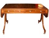 Antique Sheraton Mahogany and Satinwood Sofa Table