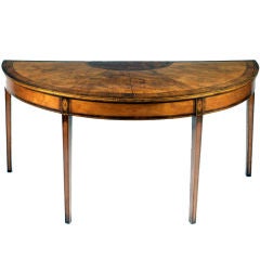 18th Century Satinwood Demilune Console Table