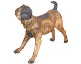 Antique Austrian Painted Terracotta Dog