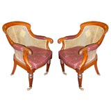 Antique Pair of 19th Century Bergere Armchairs