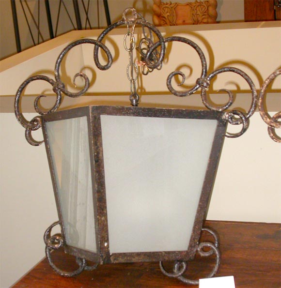 French Iron Hanging Lantern