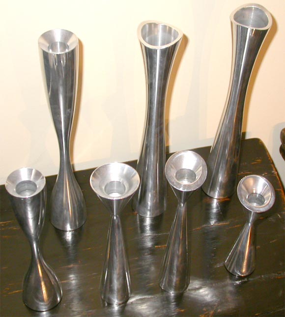 Collection of Aluminum Candlesticks
