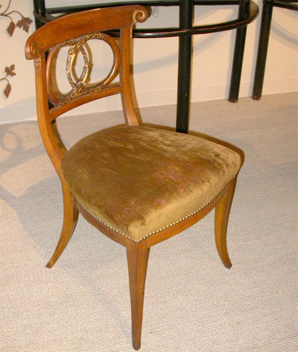 Set of Six Directoire Fruitwood Chairs