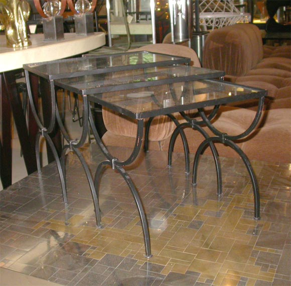 1940's Iron Nesting Tables Style of Royer