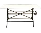 Iron Drafting  Table Console