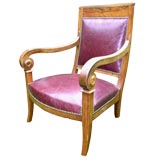 Directoire-Style Leather Fauteuil