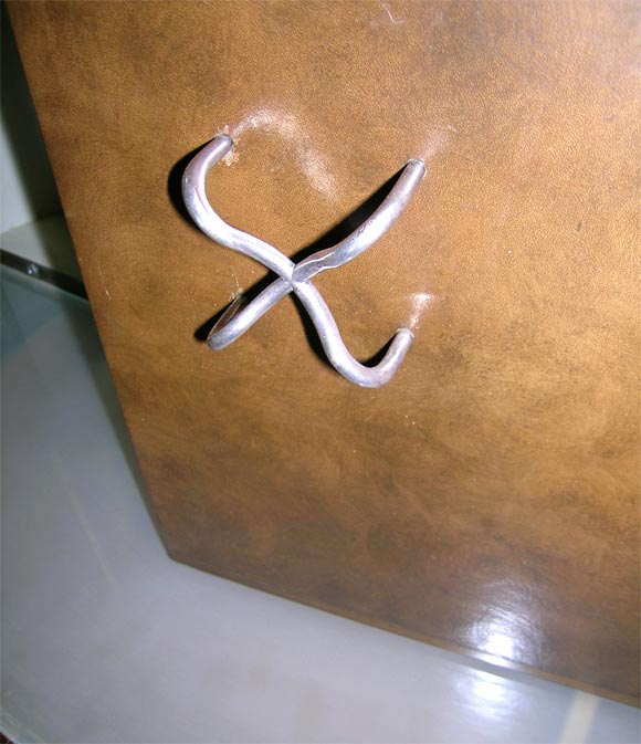 Walnut, Leather, Glass, and Metal George Nelson Vanity