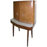 Walnut, Leather, Glass, and Metal George Nelson Vanity