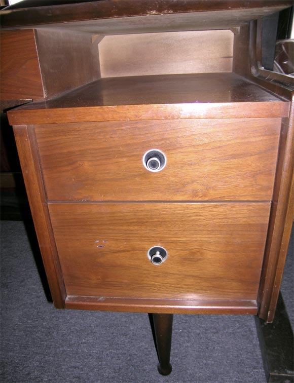 American Oak Veneer 1950's Desk Set