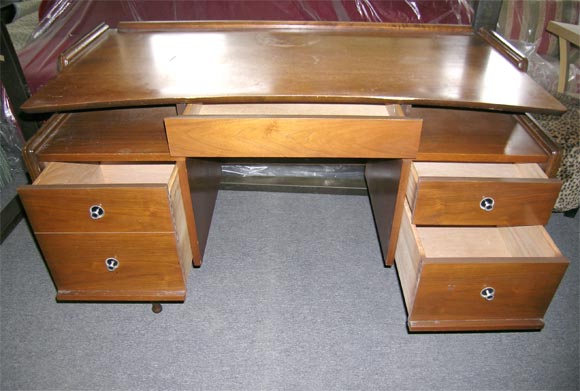 Oak Veneer 1950's Desk Set 2