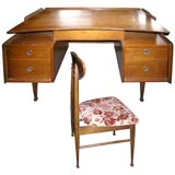 Vintage Oak Veneer 1950's Desk Set