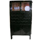 Chinese Black Lacquer Medicine Cabinet