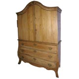 Swedish Pine Armoire with drawers