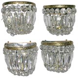 Set of four English mirrored back sconces