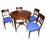 1880"s Round Danish empire Table and chairs