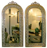 Pair of Oscar Bach Pierced Scrollwork Mirrors