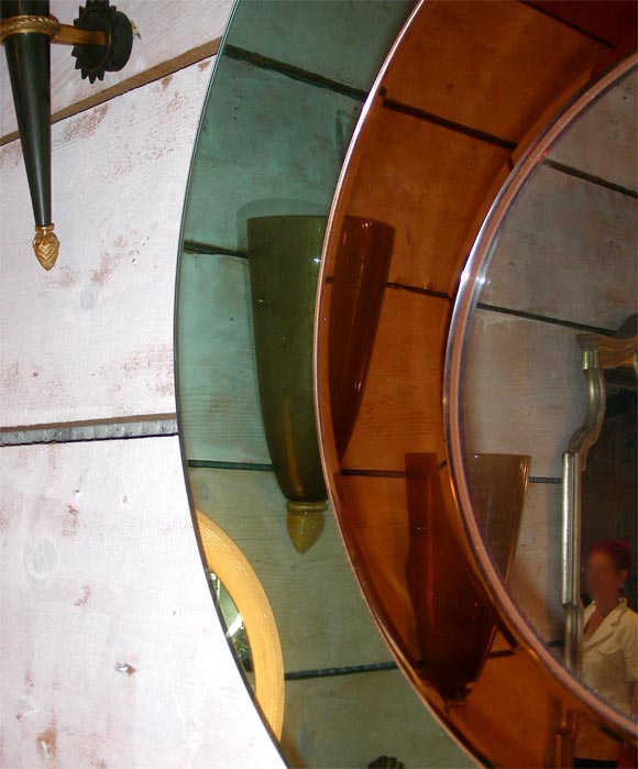 1950's Multicolored Mirror attributed to Fontana Arté In Excellent Condition In Bois-Colombes, FR