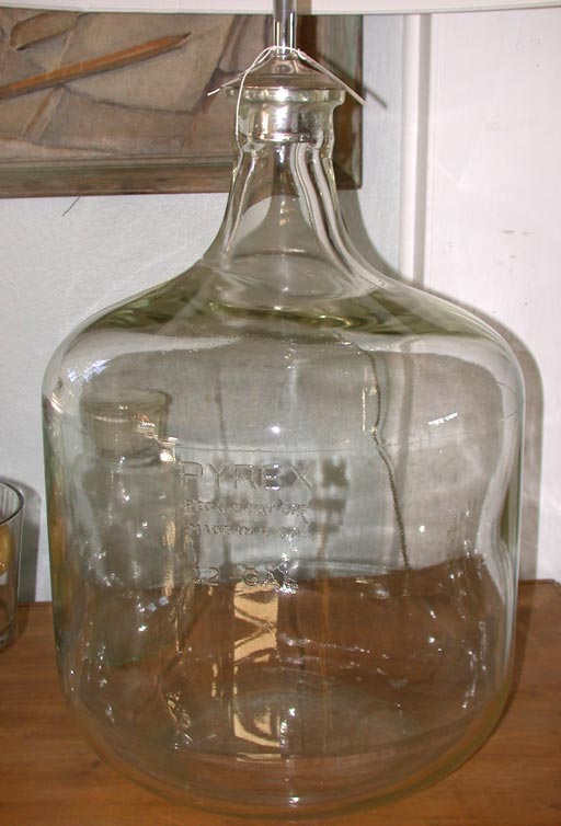 Pair of Very Large Glass Bottle Lamps