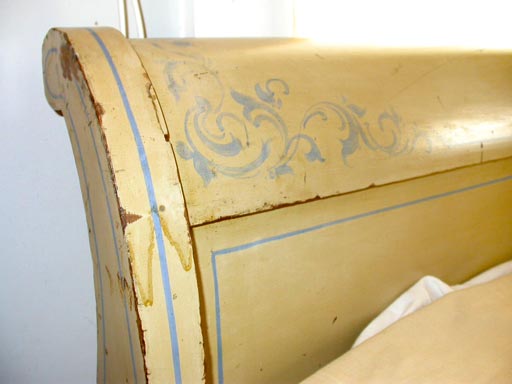 refinished sleigh bed