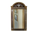 Ruby Glass Eglomise Mirror With Greek Revival Motif