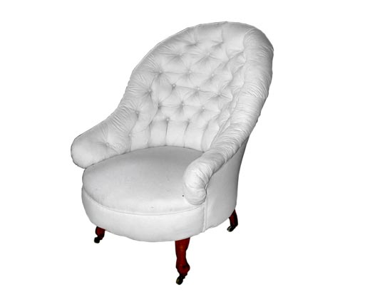 Tufted Victorian Spoon Back Slipper Chair