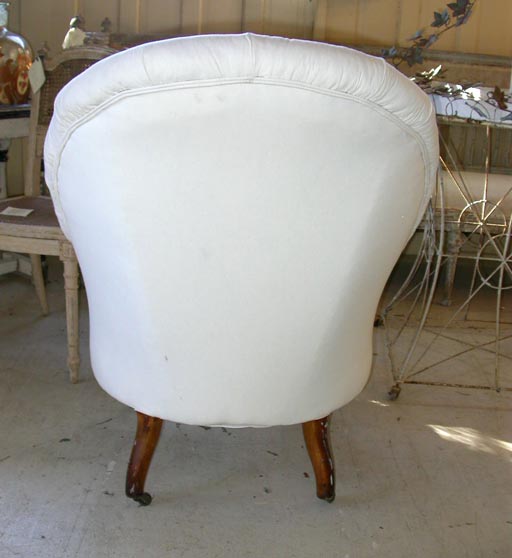 19th Century Tufted Victorian Spoon Back Slipper Chair