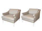 Pair of Napoleon the 3rd Style Upholstered Armchairs