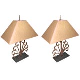 Pair of iron lamps Pair of iron lamps