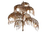 Gilt metal palm chandelier