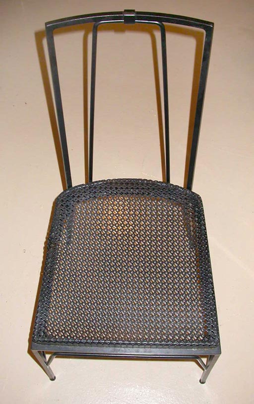Rare Mathieu Mategot Painted black metal Dining Chairs.