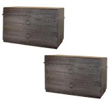 Vintage Pair of Custom Oak Chests by James Mont