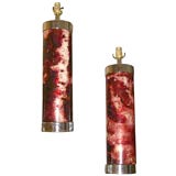 pair of cylindrical form lamps