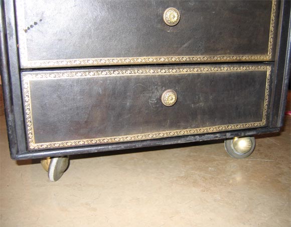 Black Leather Filing Cabinet For Sale 1