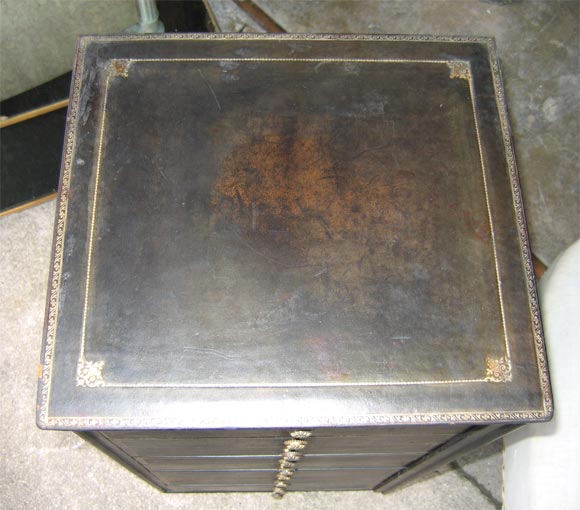 Black Leather Filing Cabinet For Sale 5