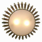 Spanish Gilt Metal Ceiling Fixture