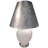 Art Glass lamp with silver shades and base