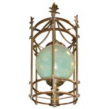 Green Vaseline Glass Chandelier