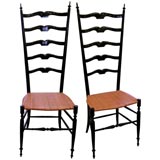 Used Pair of Tall Chiavari Chairs by Pittore Emanuele Rambaldi
