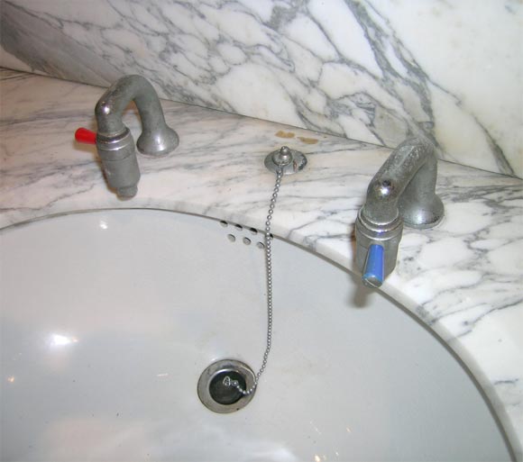 Marble sink and mirror