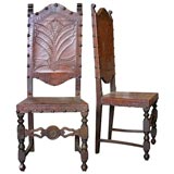 Antique 19th c. embossed leather chairs