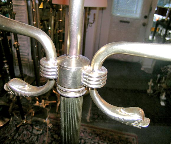 French bronze lamp with fish double arms