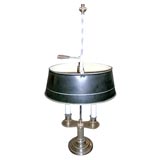 Single bouillet silverplated double arm table lamp