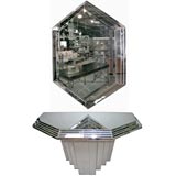 Mirrored Console with Matching Mirror