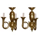Used Pair of English Horn Sconces