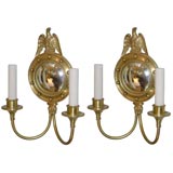 Antique Pair of Federal Mirror Sconces