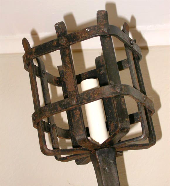 Pair of Hand Forged Iron Sconces at 1stdibs