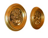 Pair of circular reverse etched mirrors