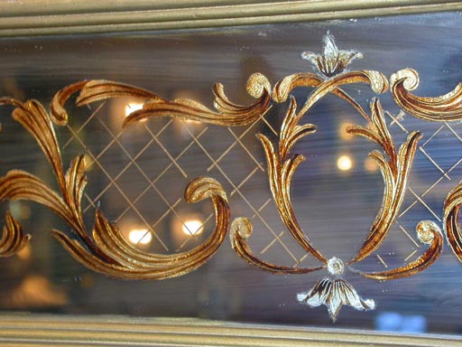 Rectangular mirror with verre eglomise surround In Excellent Condition In New York, NY