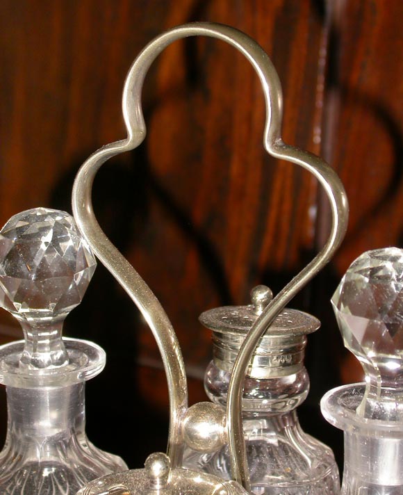 Silver Plated Crystal Cruet Set