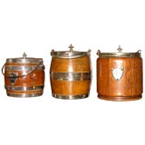 Vintage Assorted Oak Biscuit Barrels